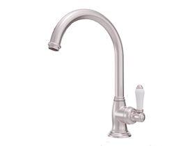 Nicolazzi Adore Swivel Gooseneck Sink Mixer Tap Satin Nickel/Ceramic (4 Star)