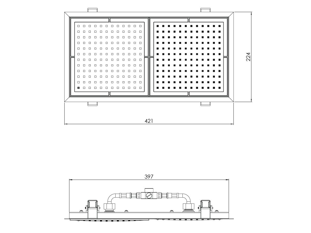 Nobili Plus Double Ceiling Shower Grey (3 Star)