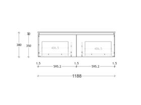 Posh Solus Wall Hung Vanity Unit (Ceramic Top) 2 Drawer 1200mm