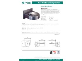 Specification Sheet - RBA Wall Mounted Drinking Fountain Stainless Steel