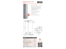 Specification Sheet - RheemPlus 160L 3.6kW Single Element Electric Hot Water System