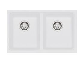 Franke Impact Granite IMG120-35 Double Bowl Undermount Sink Only Polar White