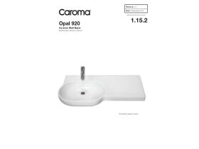 Technical Guide - Caroma Opal Wall Basin Left Hand Shelf without Overflow No Taphole 920mm White