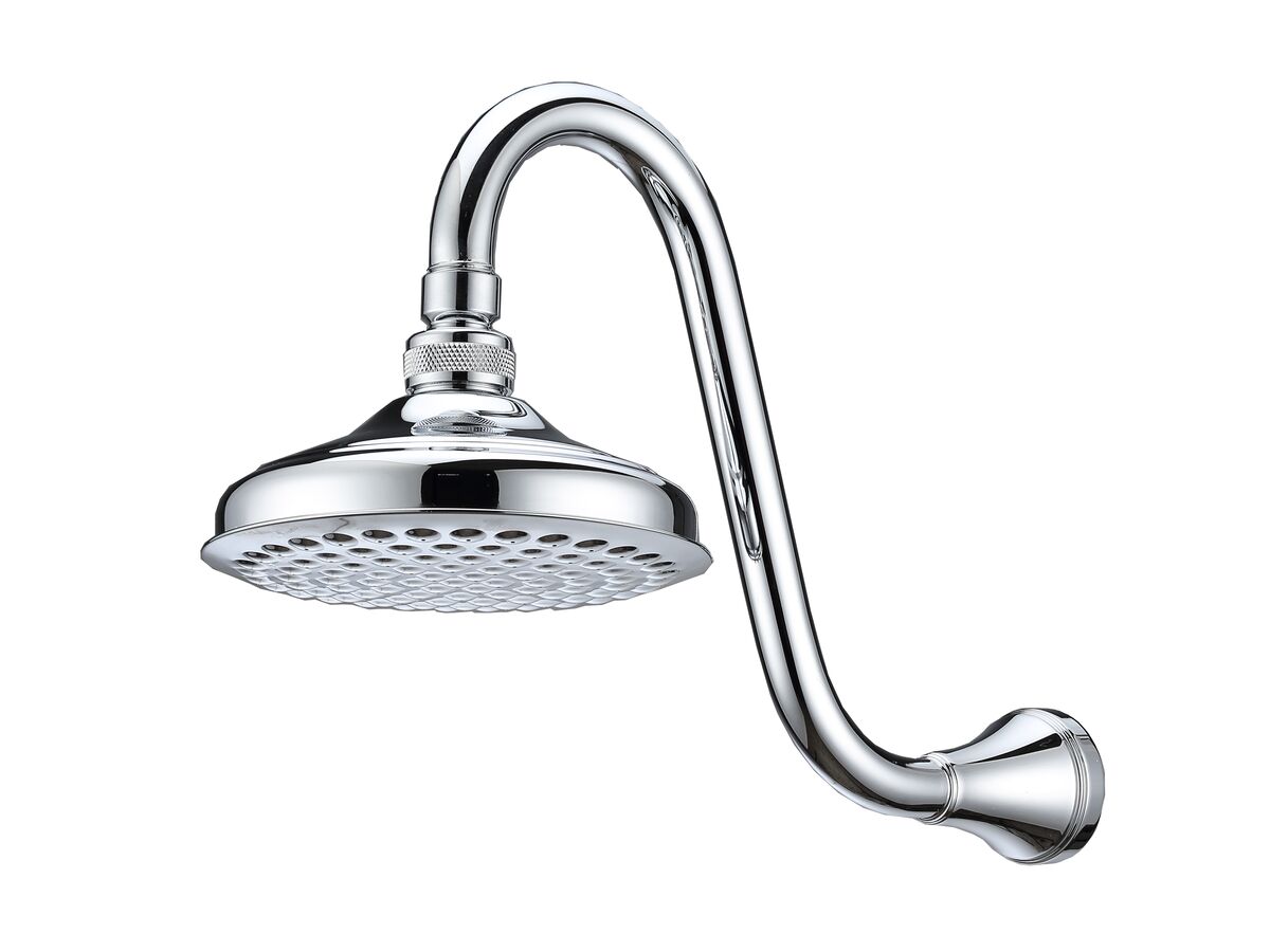 Kado Era Gooseneck Shower Arm & Rose 148mm Chrome (3 Star) from Reece