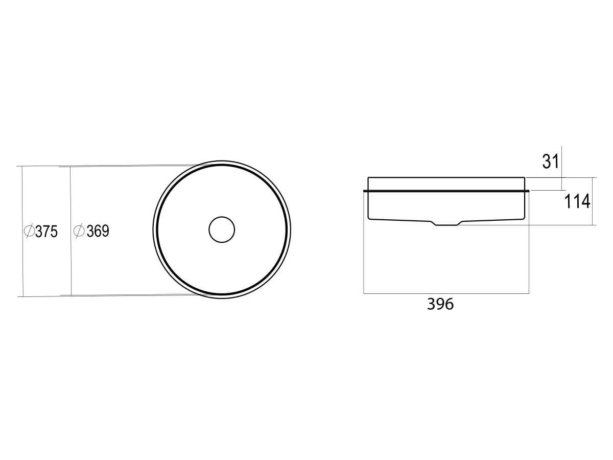 Alape Unisono Flush Mounted Basin 375mm White
