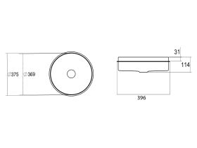 Alape Unisono Flush Mounted Basin 375mm White