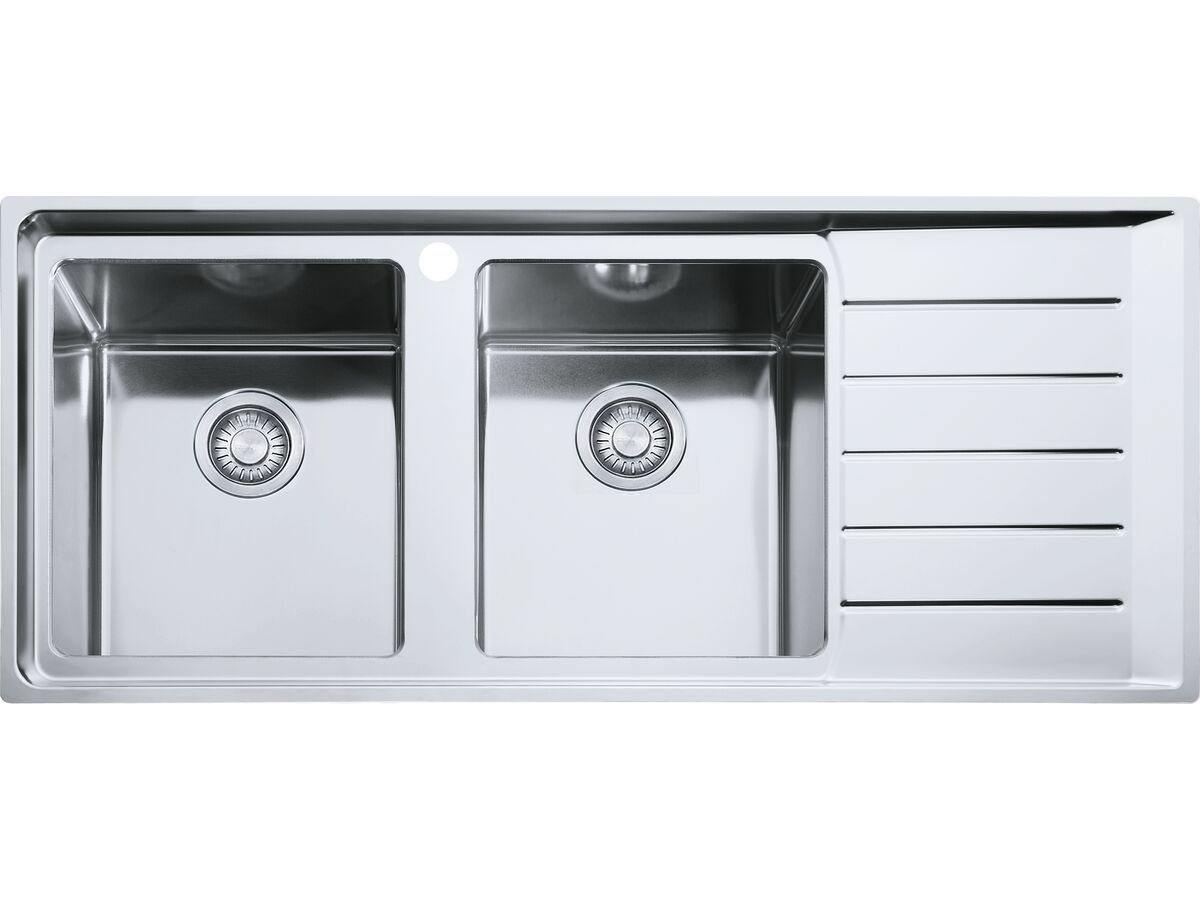 Franke Neptune Plus NPX621 Double Bowl Sink with Drainer, Left Hand