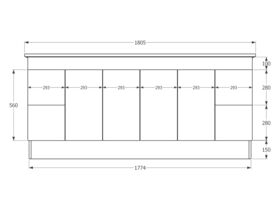 Posh Bristol Double Bowl Vanity Unit with Kick 4 Door 4 Drawer 1800mm White