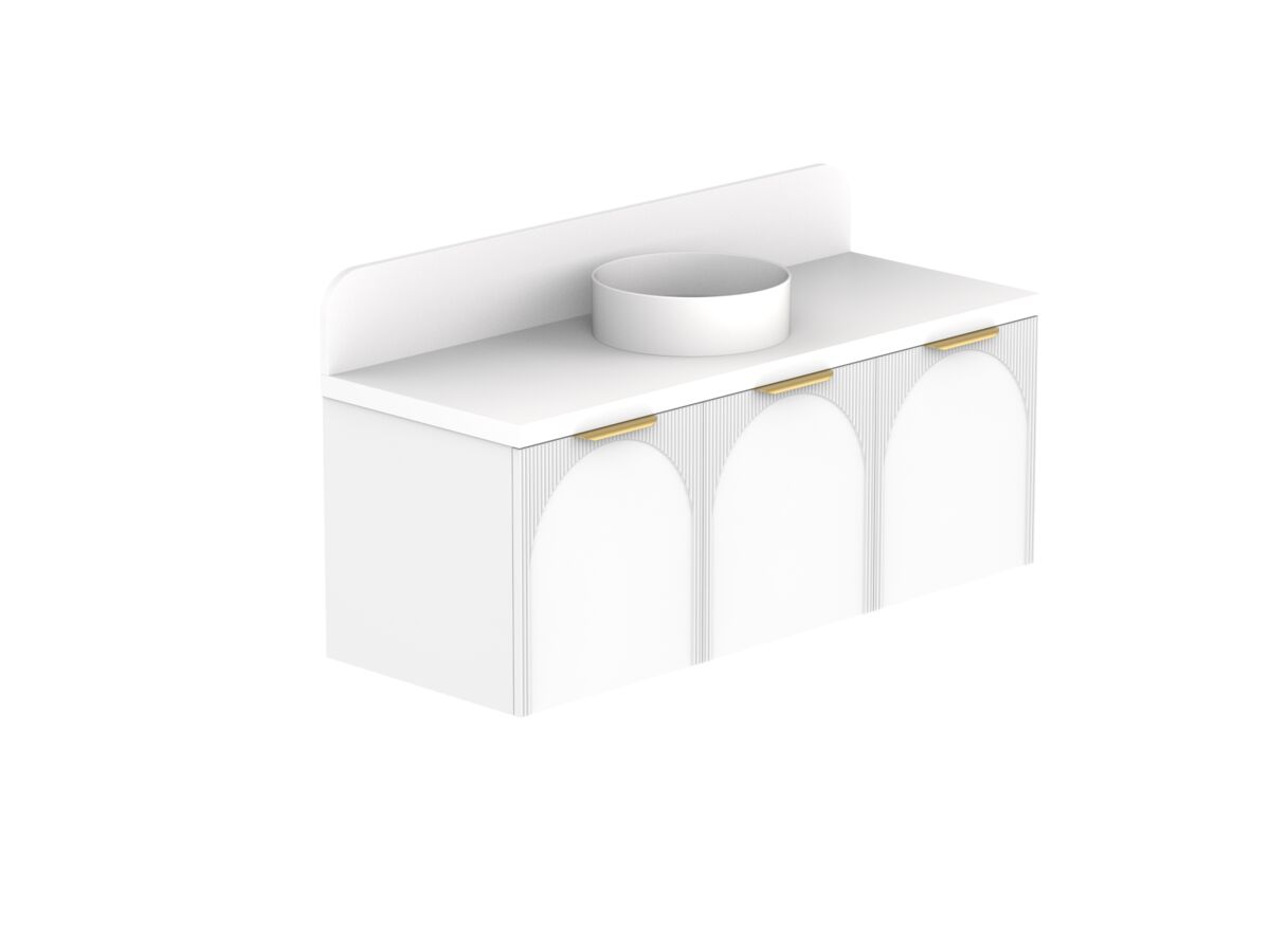 ADP Archie by Alisa & Lysandra All Door Wall Hung Vanity Unit Centre Bowl 1350 Caesarstone