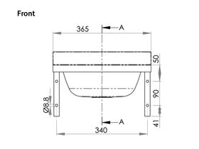 Stainless Steel Round Wall Basin 365 X 370mm with Bracket