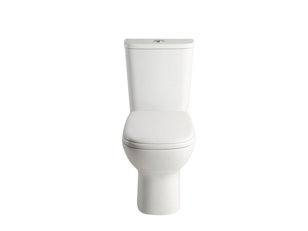 Posh Domaine Rimless Close Coupled Back to Wall Toilet Suite Back Inlet with Soft Close Quick Release Seat (4 Star)