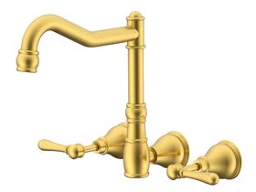Milli Voir English Wall Sink Set Lever Brushed Gold (4 Star)