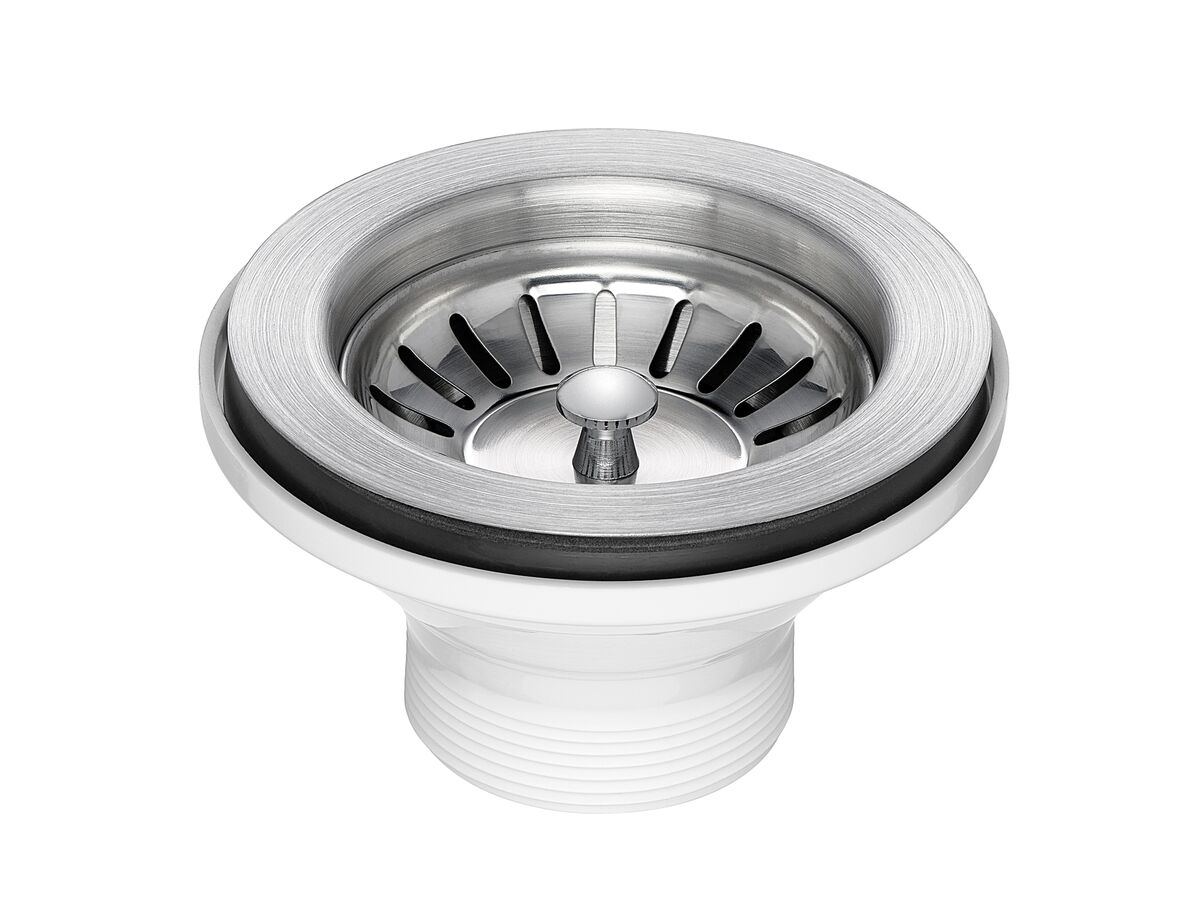 Posh Basket Waste Plug 90 x 50mm Brushed Stainless Steel