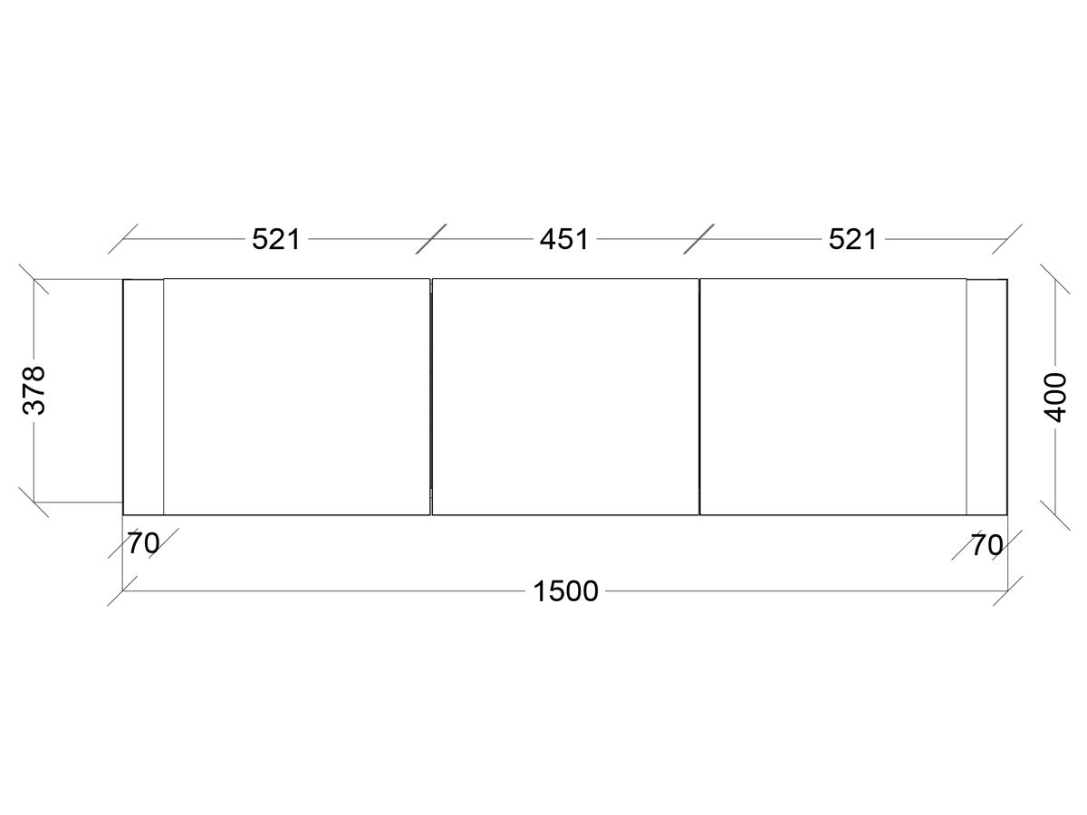 Kado Aspect Shaving Cabinet 1500mm