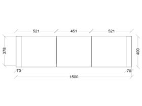 Kado Aspect Shaving Cabinet 1500mm