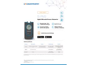 Data Sheet - Sauermann Digital Differential Pressure Manometer SiPM3