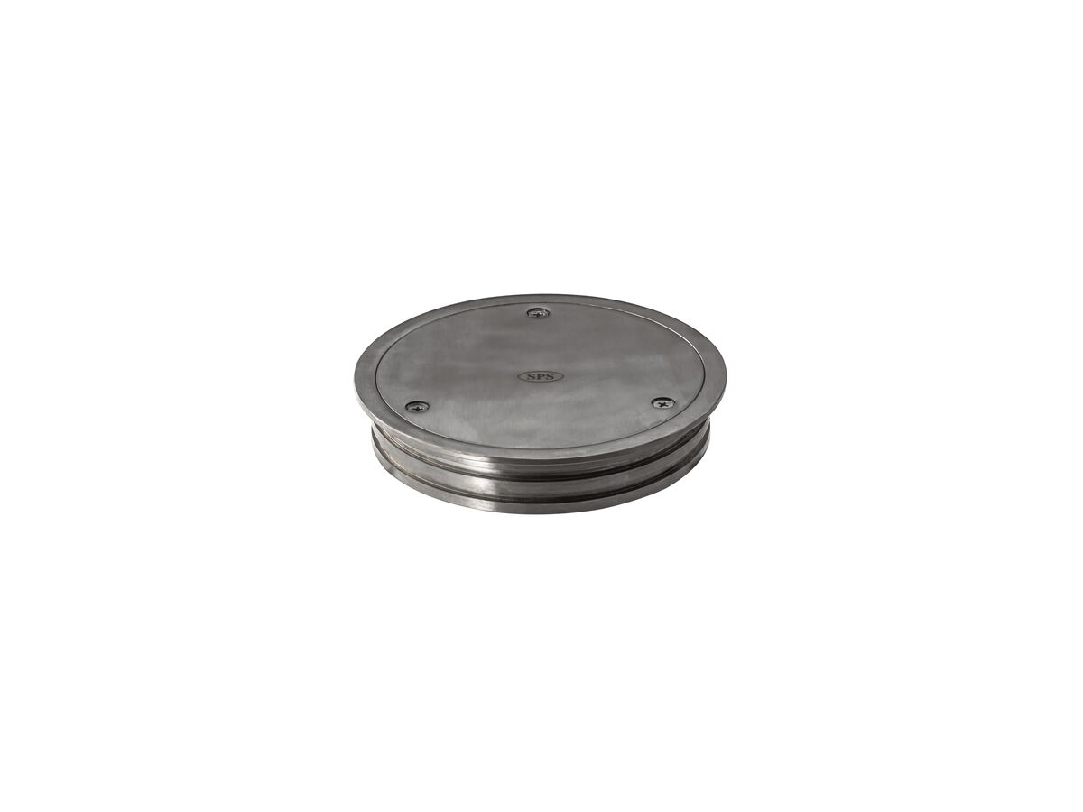 160mm Round Cleanout In Brushed 316 Stainless Steel Push-In Outlet Suits 150mm Dvw & 160HDPE