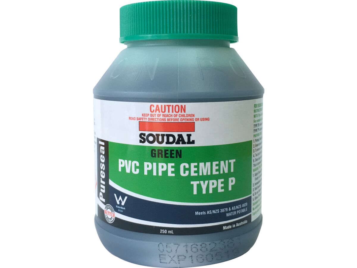 Soudal Pureseal Solvent Cement Type P Green 250ml from Reece
