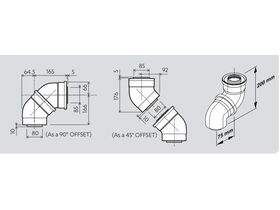 Rinnai Bend Kit Stainless Steel 2 x 45 Degree