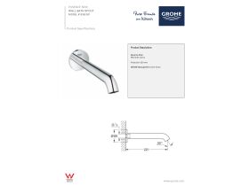 Technical Guide - GROHE Essence New Bath Outlet 230mm Chrome