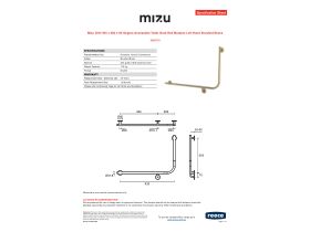 Specification Sheet - Mizu Drift 935 x 600 x 90 Degree Accessible Toilet Grab Rail Modular Left Hand Brushed Brass