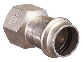 >B< Press Stainless Steel Female Straight Connector 22mm x 3/4""