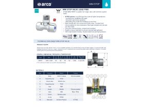 Specification Sheet - Arco Right Angle Ball Valve Mini Stop with Non Return Check Chrome 15mm Lead Free