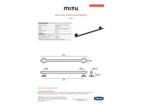 Specification Sheet - Mizu Drift 700mm Grab Rail Straight Matte Black