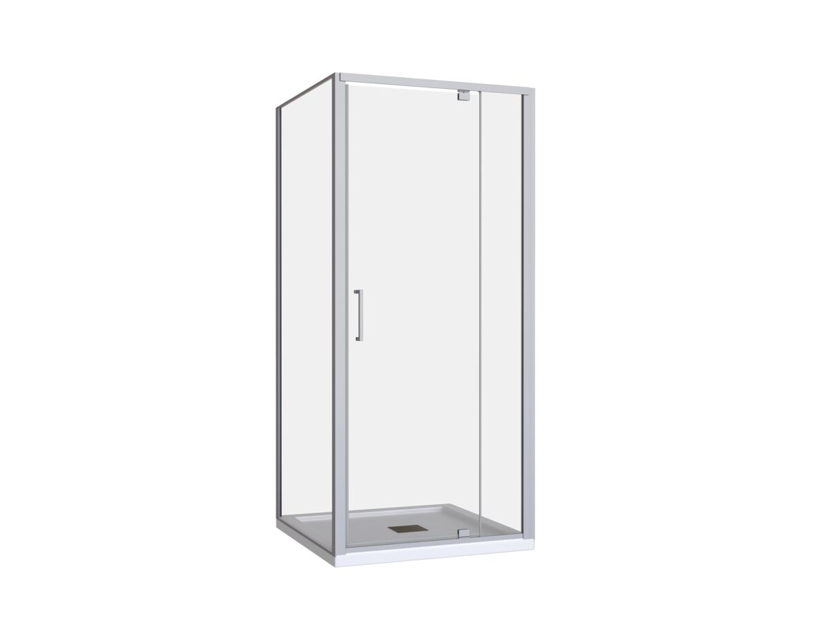 Base MKII Shower Screen & Shower Base with Centre Outlet 900mm x 900mm Chrome