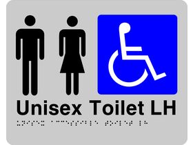 Unisex Accessible Tactile Sign Left Hand Stainless Steel