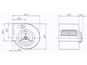 Technical Drawing - Kruger Centrifugal Fan KDD 9-7T550W4P-1 3S