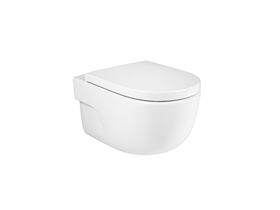 Meridian Rimless Wall Hung Pan Soft Close Quick Release Seat Compact White (4 Star)