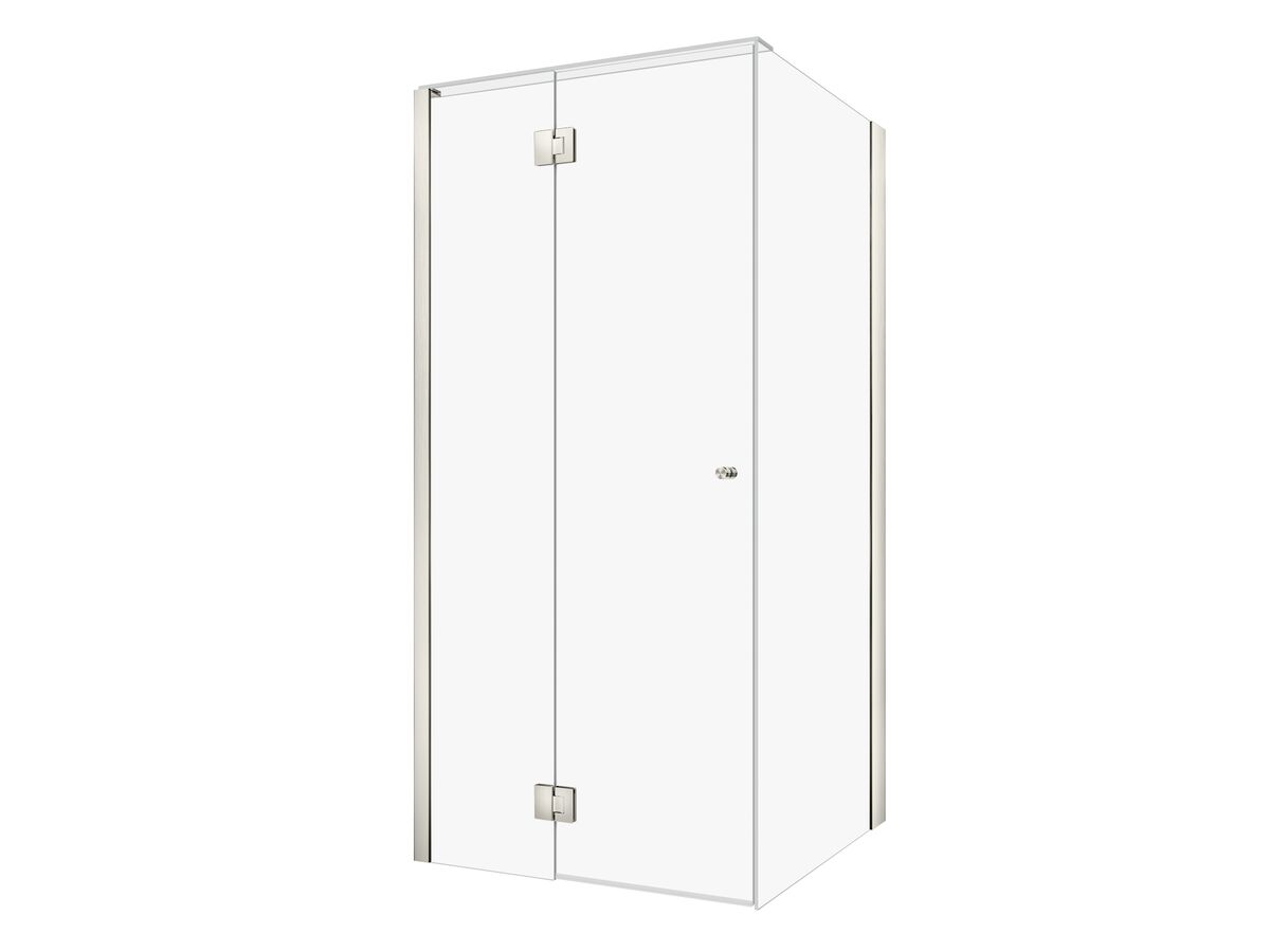 Hero - Kado Lux Frameless Enclosure with Wall Channel 1000 x 1000mm Brushed Nickel