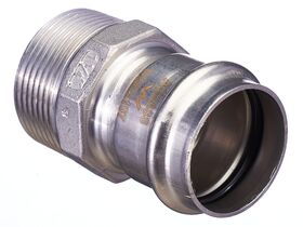 >B< Press Stainless Steel Male Straight Connector 35mm x 1 1/4""