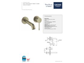 Technical Guide - GROHE Essence New Wall Basin Mixer Tap Trimset 180mm Brushed Nickel (5 Star)