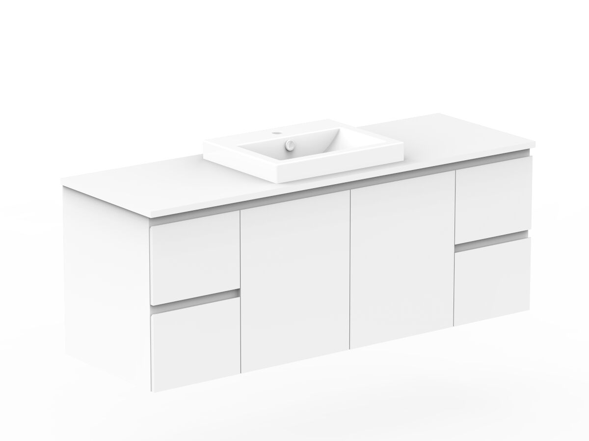 Posh Domaine 1500mm Wall Hung Vanity Unit Conventional Single Bowl