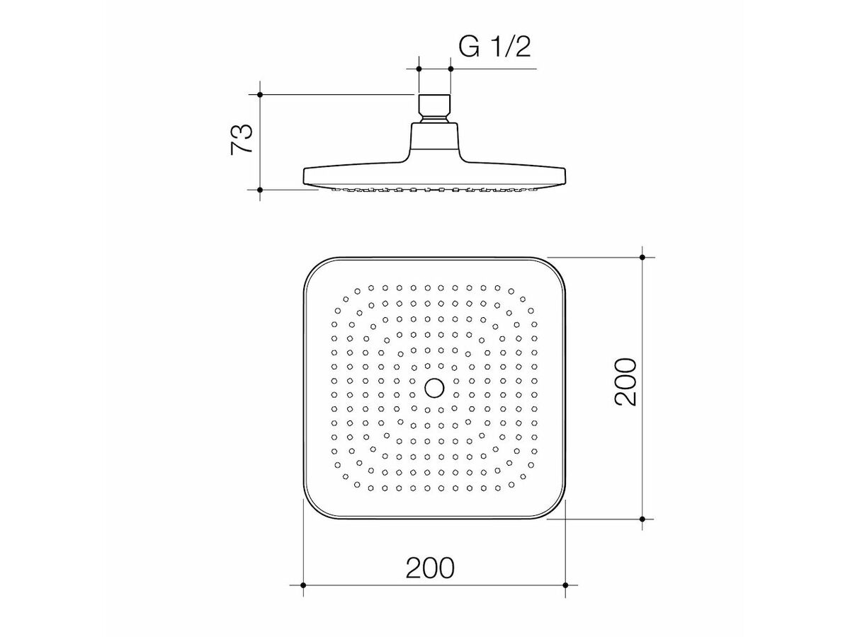Caroma Luna Overhead Shower Head Brushed Brass (4 Star)