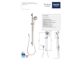 Technical Guide - GROHE Power&Soul Cosmopolitan 130mm Shower Rail 4 Function Chrome