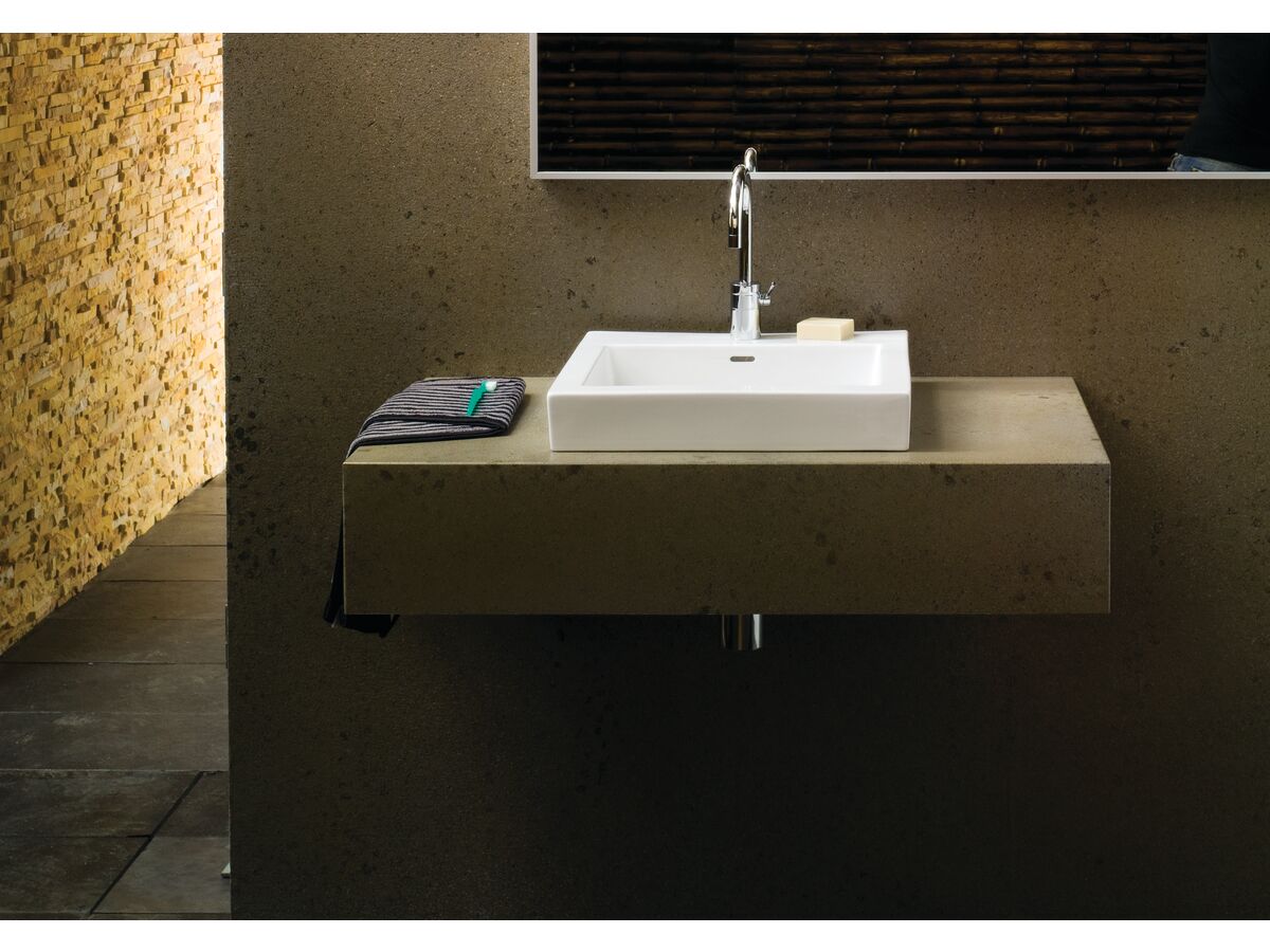 Kado Lux Above Counter Basin 1 Taphole White With Overflow From Reece