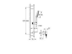 GROHE Rainshower SmartActive Single Rail Shower Round (3 Star)