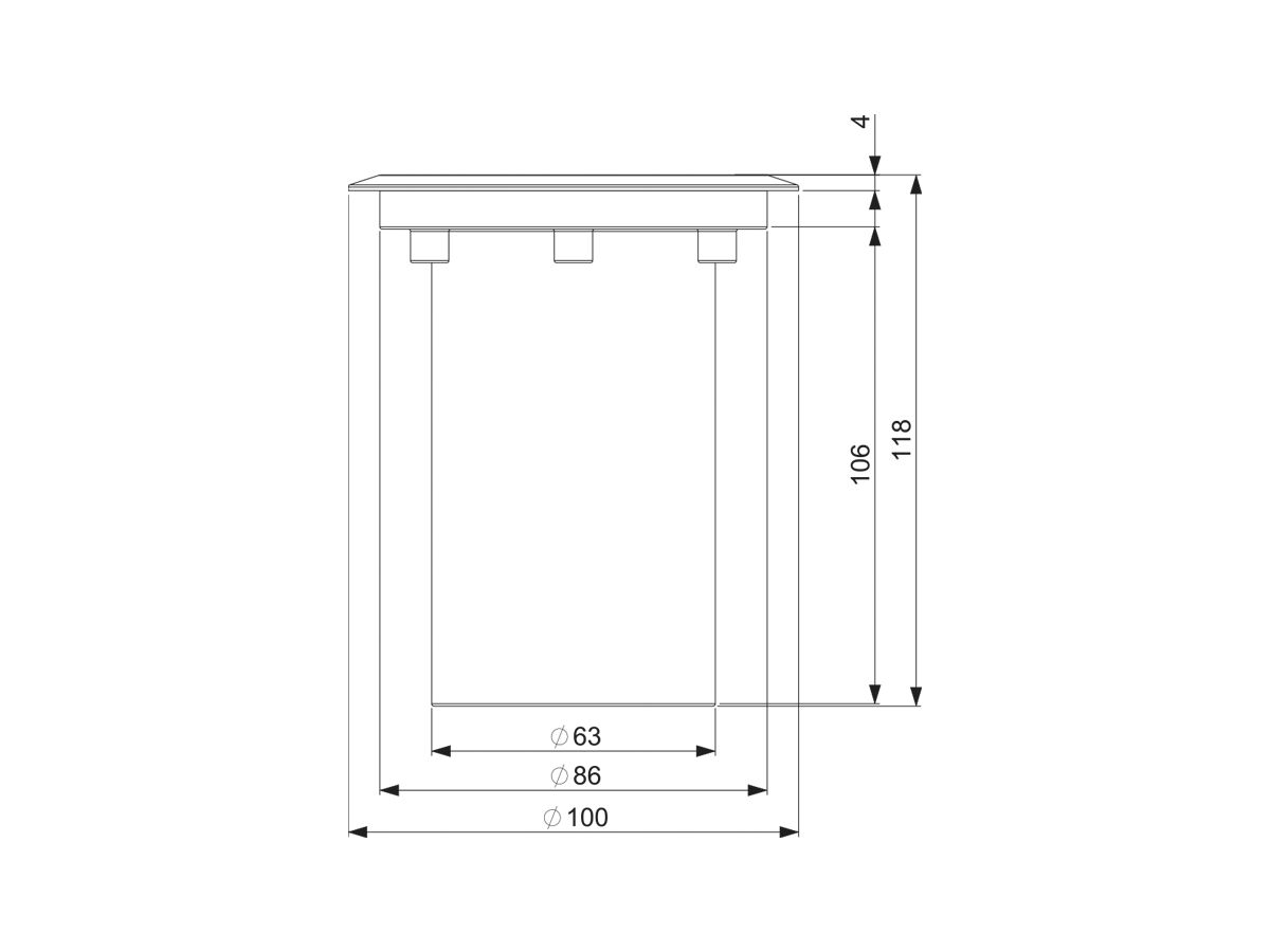 Paver Square Light AUL04SS316 IP65 12V 316SS