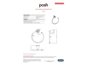 Specification Sheet - Posh Canterbury Towel Ring Chrome