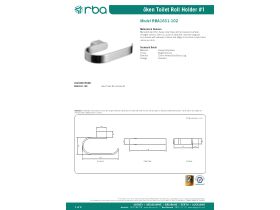 Specification Sheet - Oken Toilet Roll Holder Single Roll Chrome 146mm