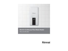 Warranty - Rinnai Electric Continuous Flow Water Heater