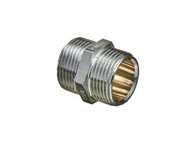 Nipple Hex Chrome Brass 20mm