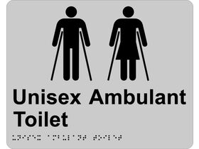 RBA Unisex Ambulant Braille Tactile Sign Stainless Steel