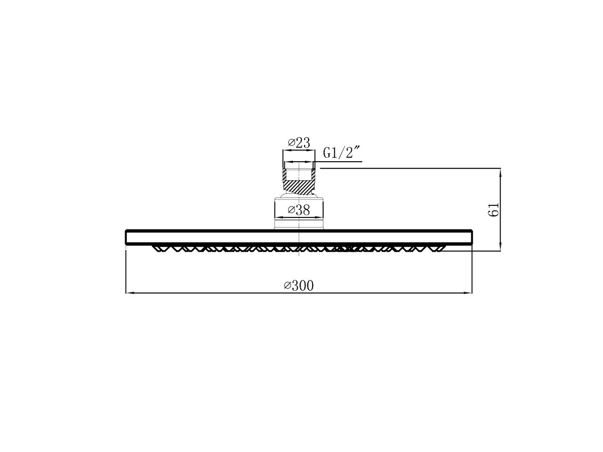 Mizu Drift Overhead Shower 300mm ABS Matte Black (3 Star) from Reece