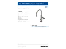 Specification Sheet - Enware Lab Type 16 Outlet with Fixed Stop Valve (3 Star)