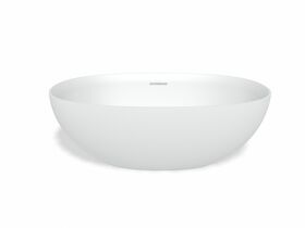 Kado Lussi Cast Solid Surface Thin Edge Vessel Basin with Plug & Waste 500mm White