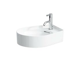 LAUFEN Val Round Counter Basin with Overflow 1 Taphole 500mm White